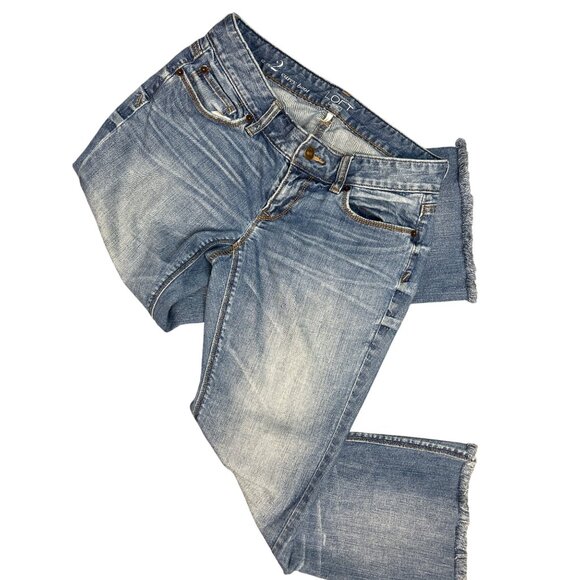 LOFT Raw Hem Curvy Boot Crop Jeans in Medium Wash Size 26/2 - Picture 3 of 6